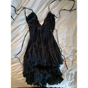 BLACK HALTER SUNDRESS - SIZE M